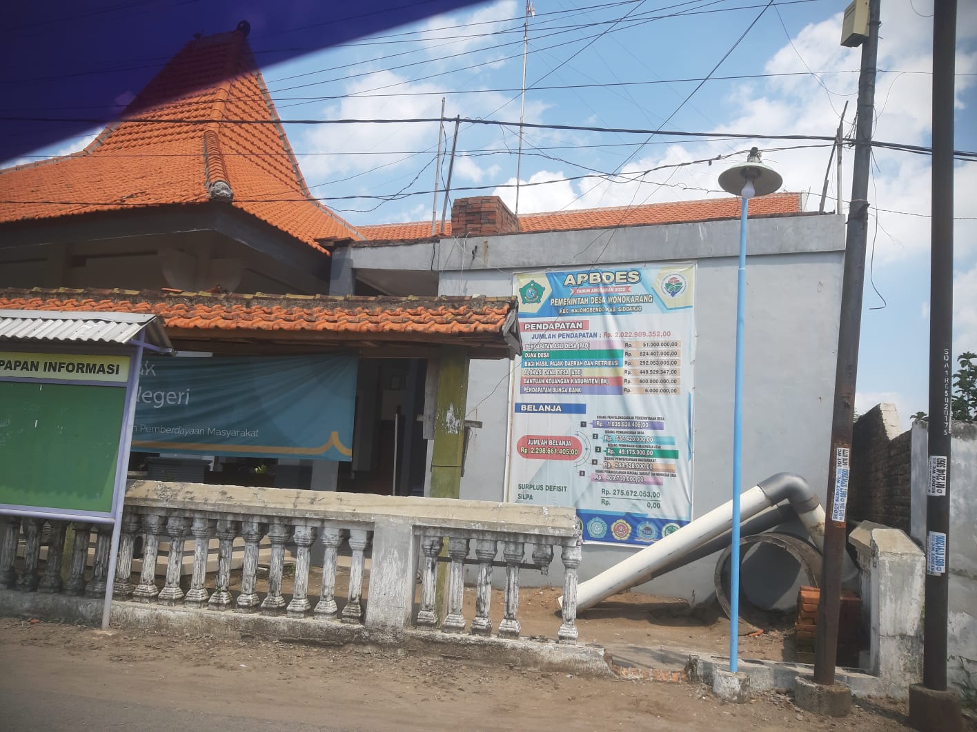 Kantor Desa Wonokarang, Kecamatan Balongbendo.