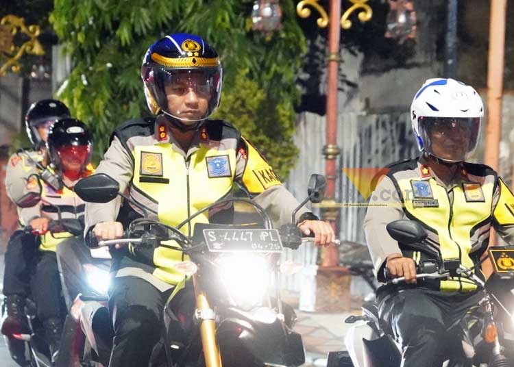 Patroli oleh anggota Polresta Mojokerto.(dok. Polresta for blok-a.com)