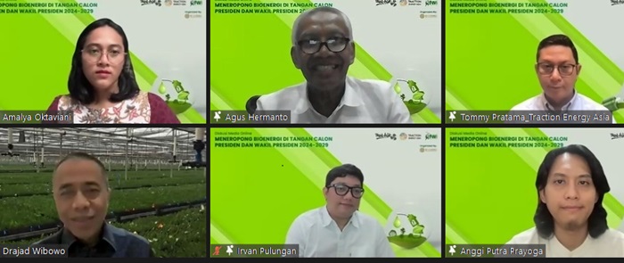 Diskusi media "Meneropong Bioenergi di Tangan Calon Presiden dan Wakil Presiden 2024-2029" secara daring, Rabu 10 Januari 2024. (Foto: ID COMM)