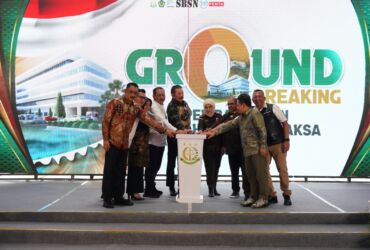 Peresmian dan peletakan batu pertama pembangunan rumah sakit Adhiyaksa Mojokerto.(Blok-a.com/Syahrul)