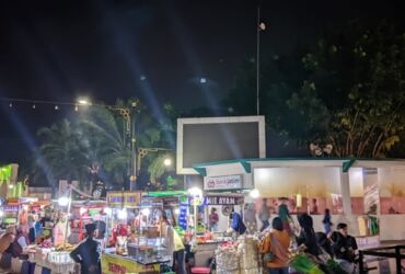 Kondisi Videotron di Alun-alun Kota Pasuruan yang mati total.