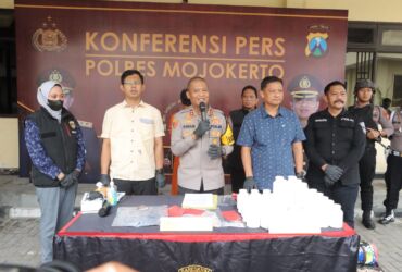 Kapolres Mojokerto AKBP Ihram Kustarto dalam Press rilis di Mapolres.(Dokumen Polres Mojokerto)