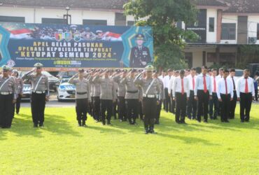 Teks 2: Pasukan polres Jombang saat apel Gelar Pasukan.(Dokumen Polres Jombang)