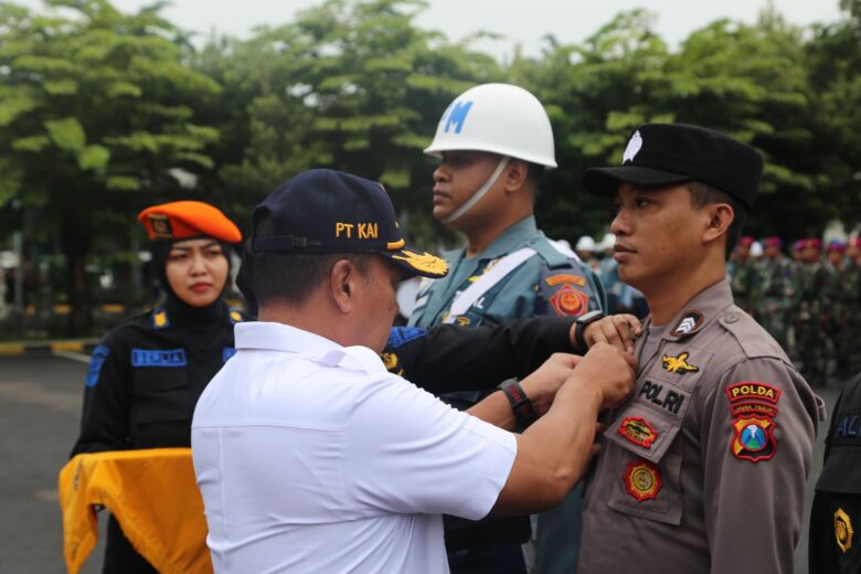 Teks: Apel Gelar Pasukan Angkutan Lebaran 2024. Foto : Istimewa (Dokumen KAI)