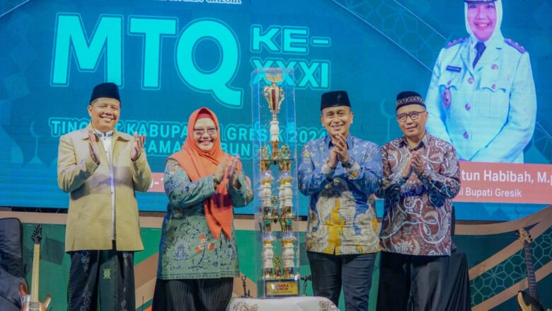 Wakil Bupati Gresik Aminatun Habibah menutup Gelaran Musabaqah Tilawatil Qur'an (MTQ) ke-XXXI.