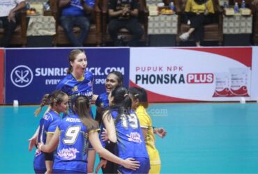 Jakarta Livin Mandiri pada laga pembuka seri pertama putaran kedua Proliga 2024 di GOR Tri Dharma Gresik, Sabtu (18/5/2024).(blok-a.com/Ivan)