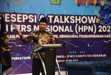 Plt Bupati Sidoarjo, Subandi SH, dalam peringatan HPN di Hotel Luminor, Sidoarjo, Rabu (29/5/2024).
