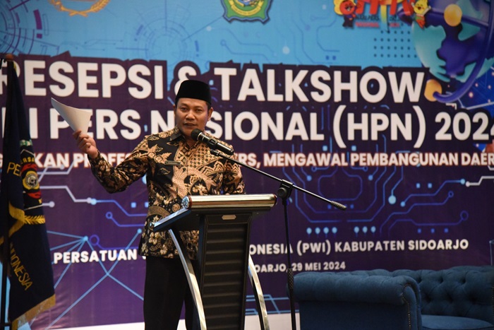 Plt Bupati Sidoarjo, Subandi SH, dalam peringatan HPN di Hotel Luminor, Sidoarjo, Rabu (29/5/2024).