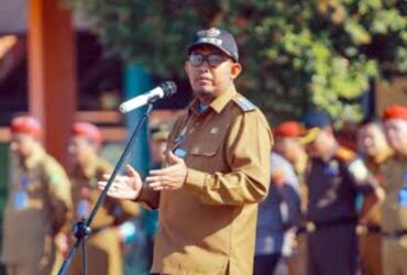 Bupati Sumenep Achmad Fauzi Wongsojudo saat menyampaikan pidato (blok-a.com)