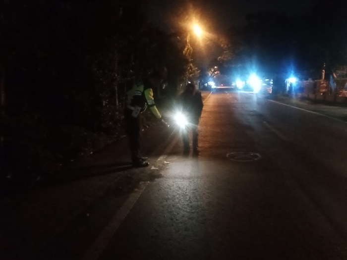 Lokasi tabrak lari di awang-awang, Mojosari.(Dokumen Polres Mojokerto)