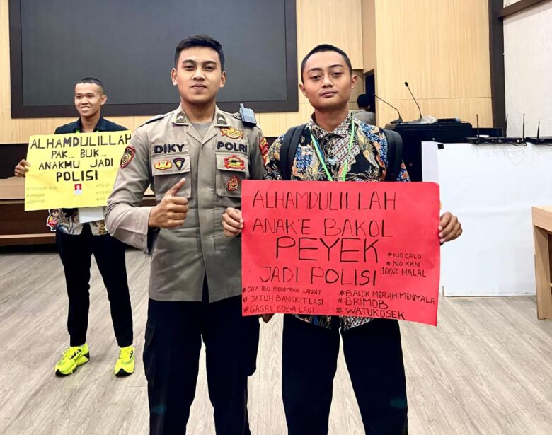 Toni Sugiantoro lolos seleksi anggota Polri.(Dokumen Polres Jombang)