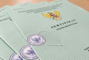 Ilustrasi sertifikat tanah.