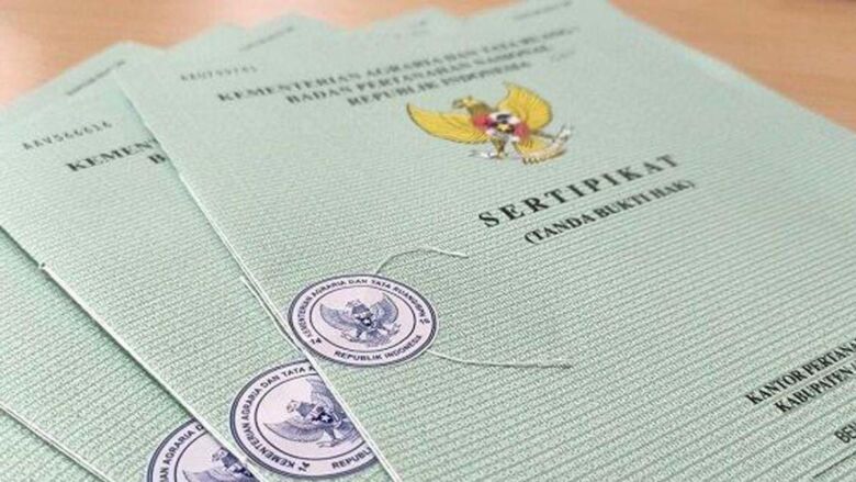 Ilustrasi sertifikat tanah.