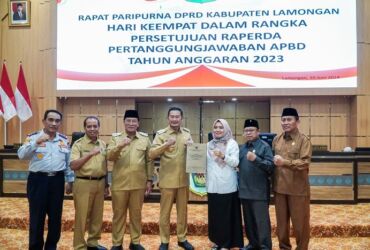 paripurna hari keempat di gedung DPRD Kabupaten Lamongan, Senin (10/6/2024).