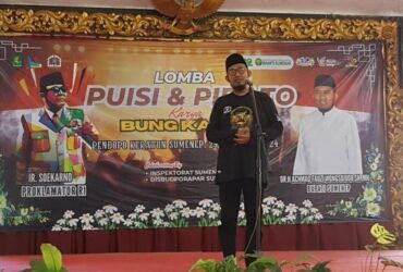 Bupati Fauzi pada pembukaan Lomba Baca Puisi dan Pidato Karya Bung Karno.