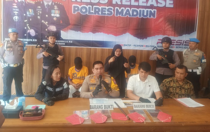 Kapolres Madiun AKBP Muhammad Ridwan saat memberi keterangan.
