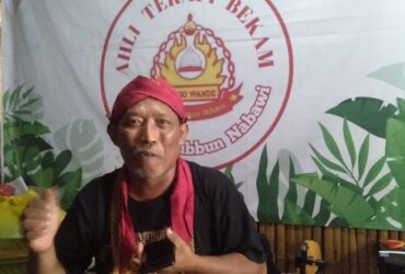 Samsul Hudi di Padepokan Singo Wande Indonesia.(Blok-a.com/Syahrul Wijaya)