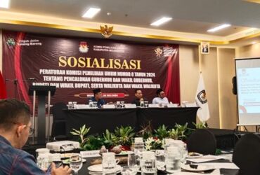 Sosilsasi peraturan pilkada 2024 di Aston Mojokerto.(Blok-a.com/Syahrul Wijaya)