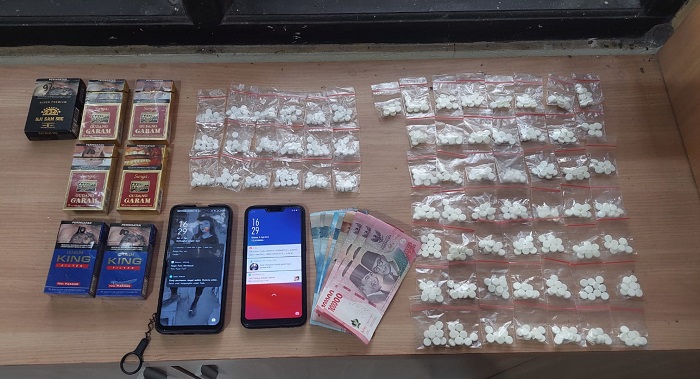 Barang bukti pil koplo di Polres Jombang.(Blok-a.com/Syahrul Wijaya)