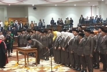 Pelantikan calon terpilih anggota DPRD Kabupaten Bojonegoro, Rabu (21/08/2024).