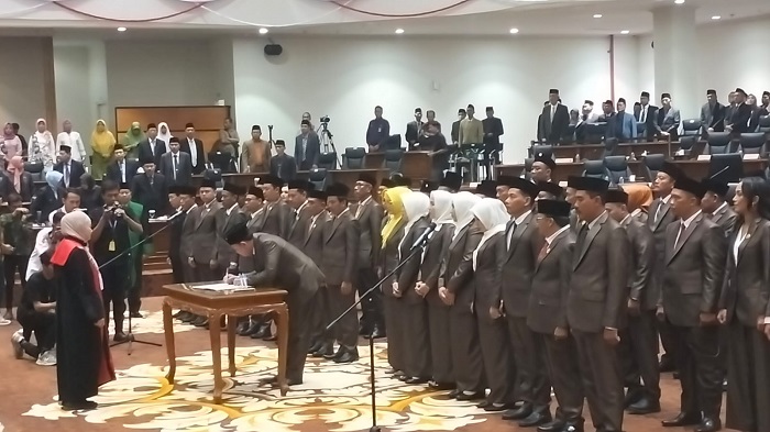 Pelantikan calon terpilih anggota DPRD Kabupaten Bojonegoro, Rabu (21/08/2024).