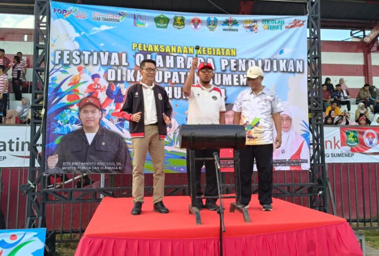 Bupati Sumenep, Achmad Fauzi Wongsojudo, saat membuka FOP di GOR A. Yani Pangligur, Selasa (10/09/2024).