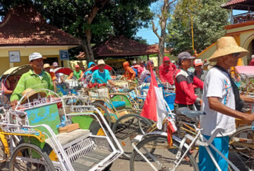 Silaturahmi tukang becak dengan Bupati Sumenep Achmad Fauzi di Pendopo Agung Keraton Sumenep, Rabu (11/09/2024).