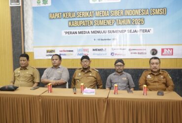 Bupati Sumenep Achmad Fauzi dalam raker SMSI Kabupaten Sumenep, Senin (9/9/2024).