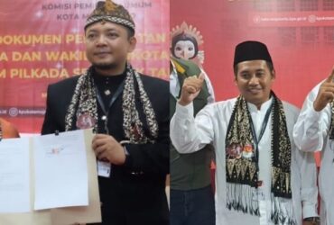 Kedua pasangan bakal calon wali kota dan wakil wali kota Mojokerto.(Blok-a.com/Syahrul Wijaya)
