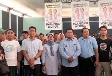 Relawan WaNur berkumpul di Gedung Serbaguna, Jl KH. Masyur, Desa Ledok Wetan, Kecamatan Bojonegoro, Kabupaten Bojonegoro, Kamis (05/9/2024).