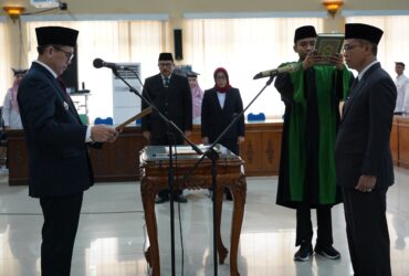 Pelantikan Pj Sekda Bojonegoro di kantor Pemkab Bojonegoro, Rabu (09/10/2024).
