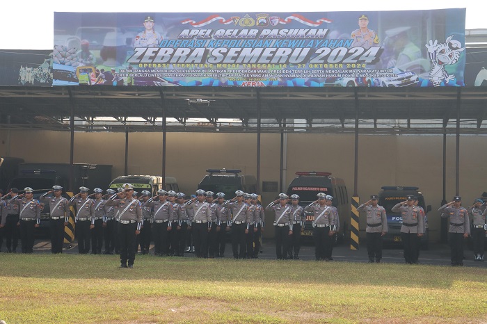 Apel Kesiapan Operasi Zebra Semeru di Mapolres Mojokerto Kota.(dokumen Polres)