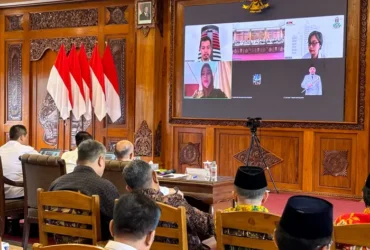 Sosialisasi anti korupsi jajaran legislatif dan eksekutif di Sabha Mandala Madya, Pemkot Mojokerto.(blok-a.com/Syahrul Wijaya)