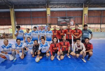 Tim laga futsal persahabatan PWI Mojokerto Raya dan Polres Mojokerto.