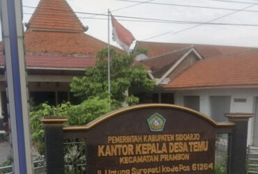 Kantor Desa Temu, Kecamatan Prambon, Kabupaten Sidoarjo.