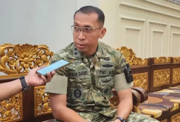 Dandim 0804/Magetan Letkol Inf Hasan Dasuki saat memberikan keterangan.