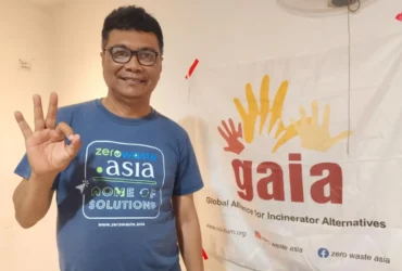 Hermawan Some pemerhati pengolahan sampah dari komunitas Nol Sampah Surabaya.(blok-a.com/ivan)