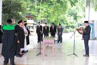 Pelantikan pejabat struktural dan fungsional di Pendopo Delta wibawa Sidoarjo (foto: Blok-a.com/Fahmi Rosyidi)