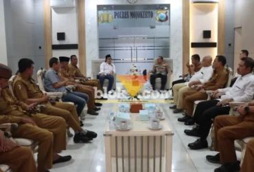 Pertemuan anta Kapolres Mojokerto bersama PKD di ruang presisi Polres Mojokerto.(blok-a.com/Syahrul Wijaya)