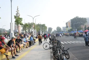 Suasana Car Free Day (CFD) Sidoarjo, kala pertama kali digelar usai libur Ramadan-Lebaran, Minggu (12/4/2026) (foto: ist)