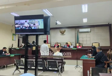 Sidang vonis kasus korupsi hibah Ponpes Al Ibrohimi Manyar Gresik, di PN Tipikor Surabaya Kamis (30/7/2026) (foto: Blok-a.com/Ivan)