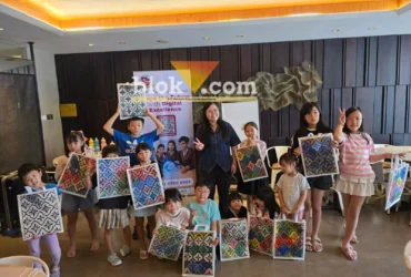 Ascott Waterplace Surabaya berkolaborasi dengan BINUS SCHOOL Surabaya menggelar Batik Painting Workshop.(blok-a.com/Syahrul Wijaya)